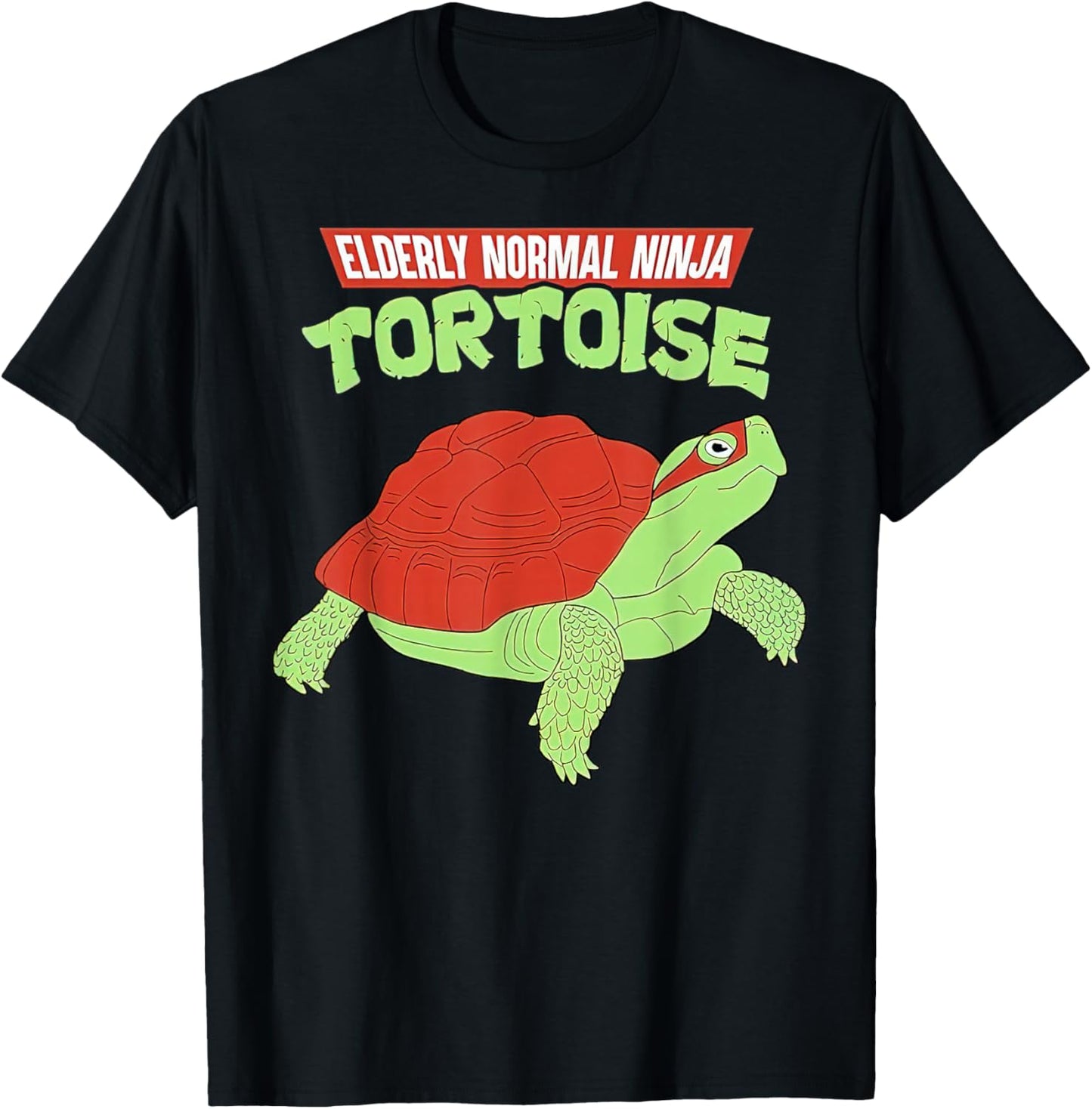 Vintage Elderly Normal Ninja Tortoise T-Shirt - T-Shirt | Black