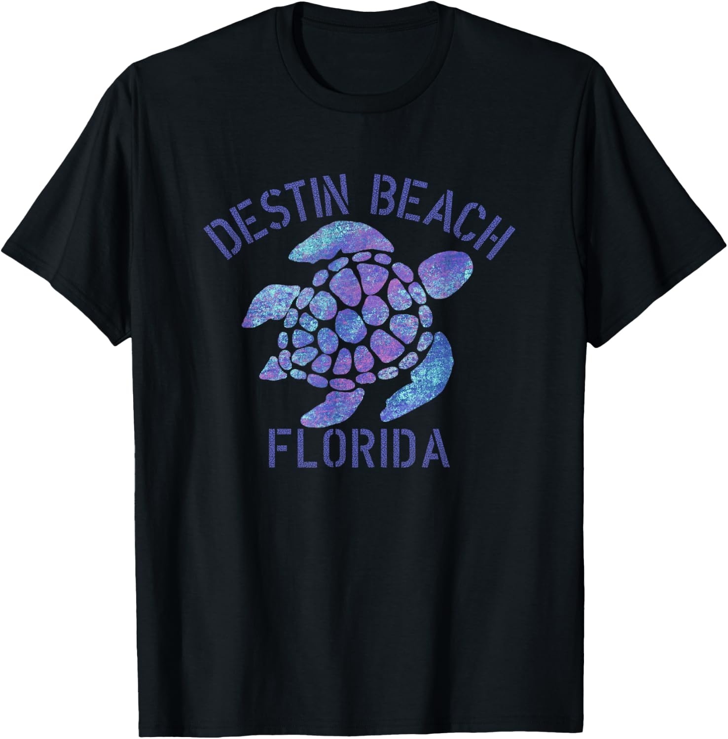 Destin Beach, FL Beach Design / Tribal Turtle Gift T-Shirt - T-Shirt | Black
