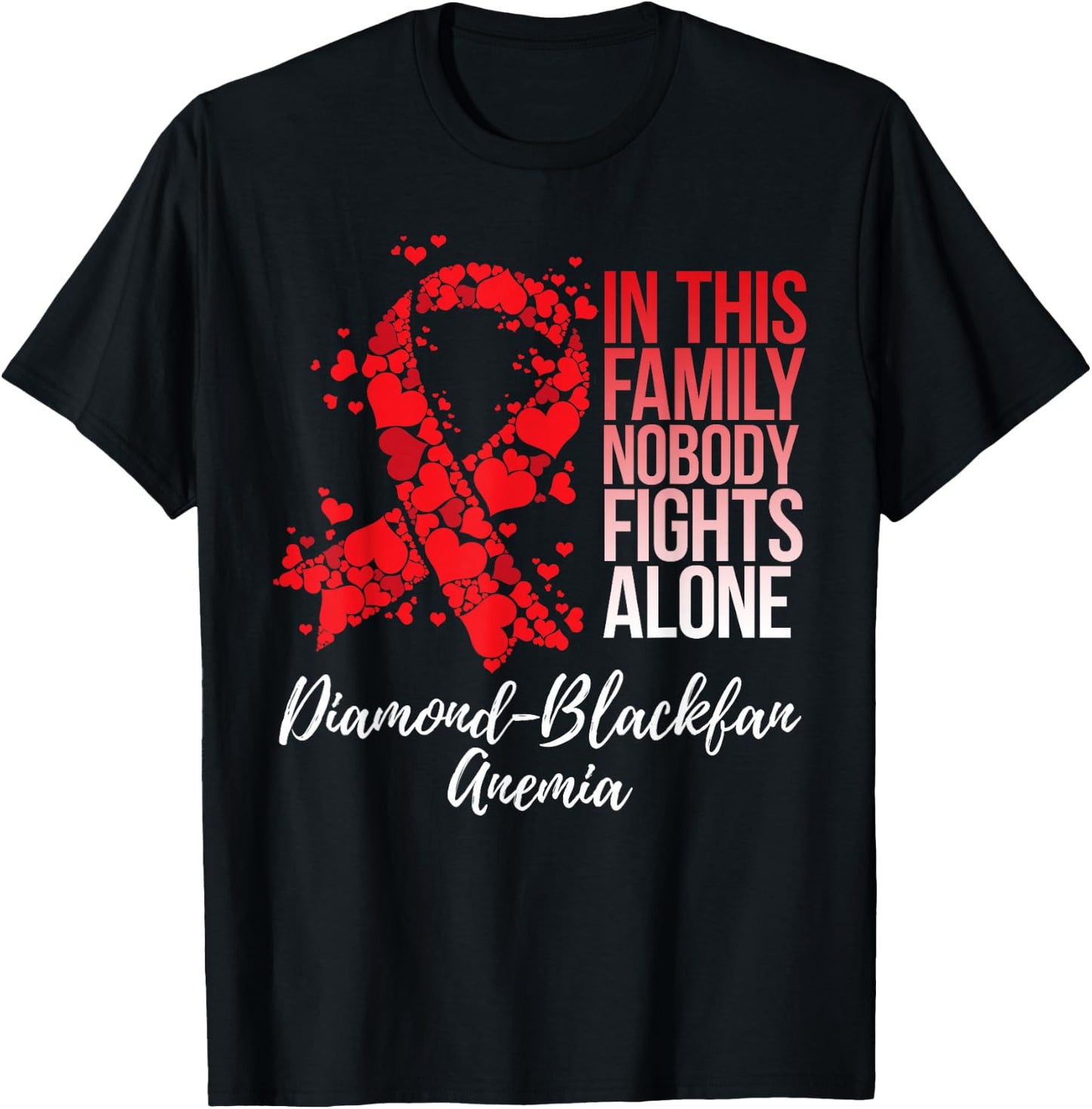 Family Support Diamond–Blackfan Anemia DBA Awareness T-Shirt - T-Shirt | Black
