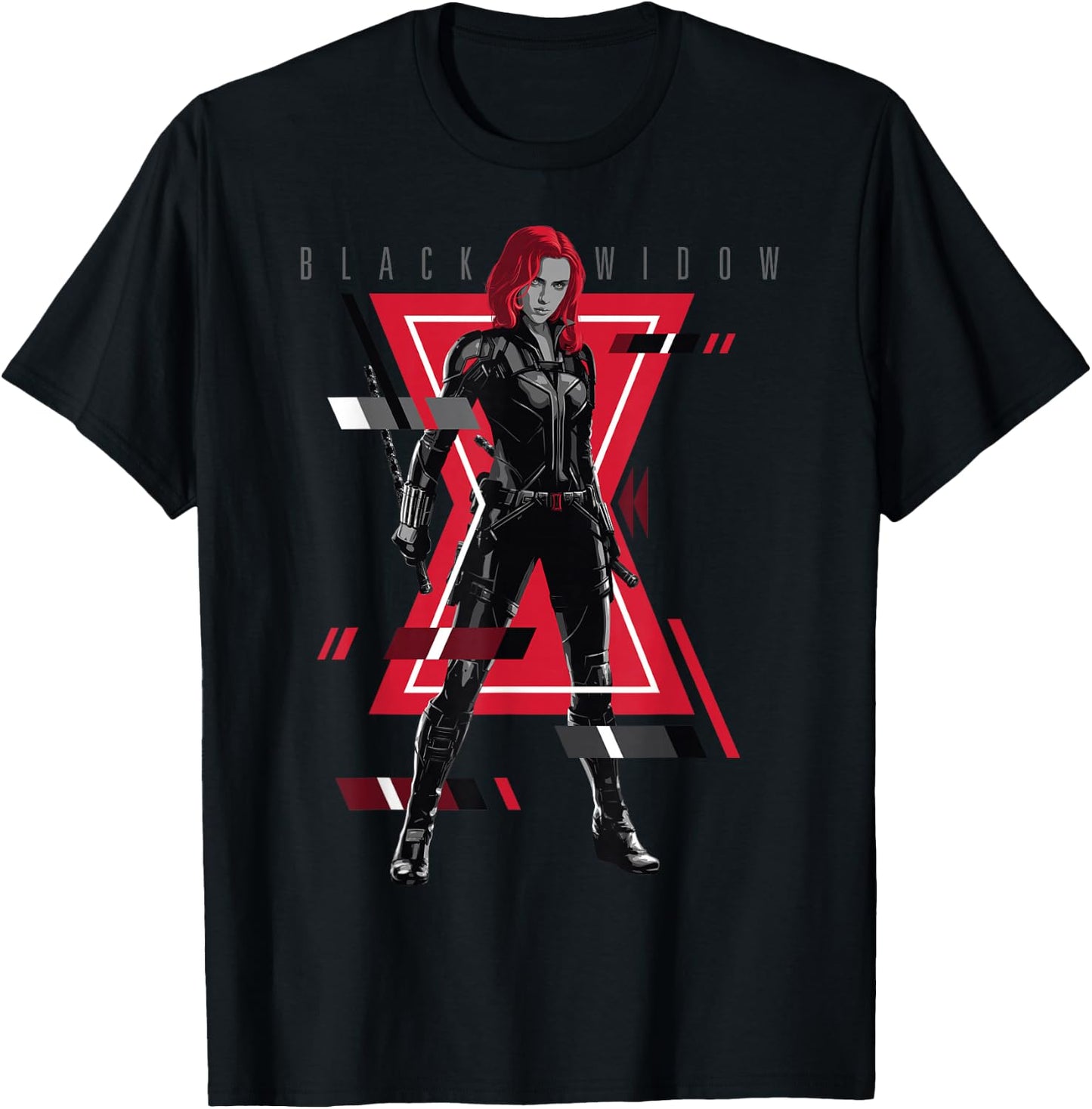 Marvel Black Widow Logo Glitch Portrait Small T-Shirt - T-Shirt | Black