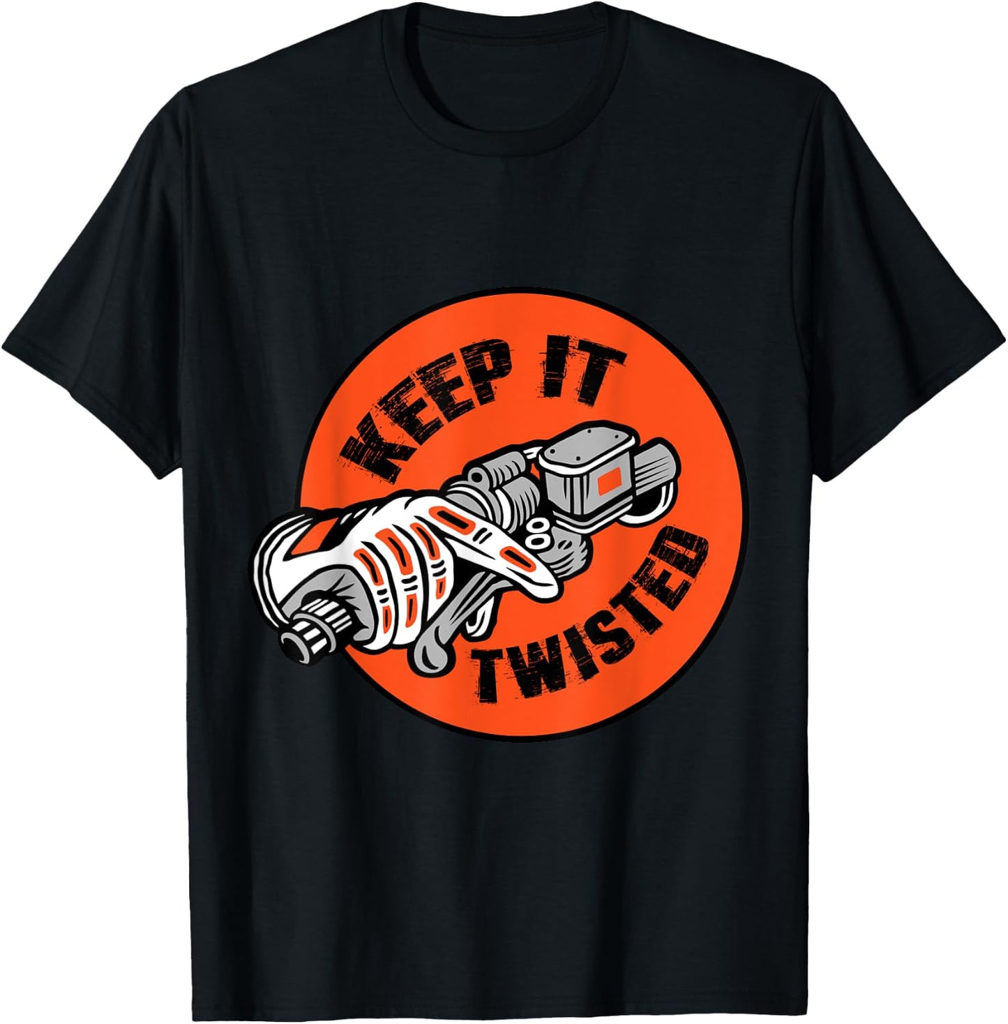 Motorcycle Biker Keep It Twisted Funny & Vintage T-Shirt - T-Shirt | Black