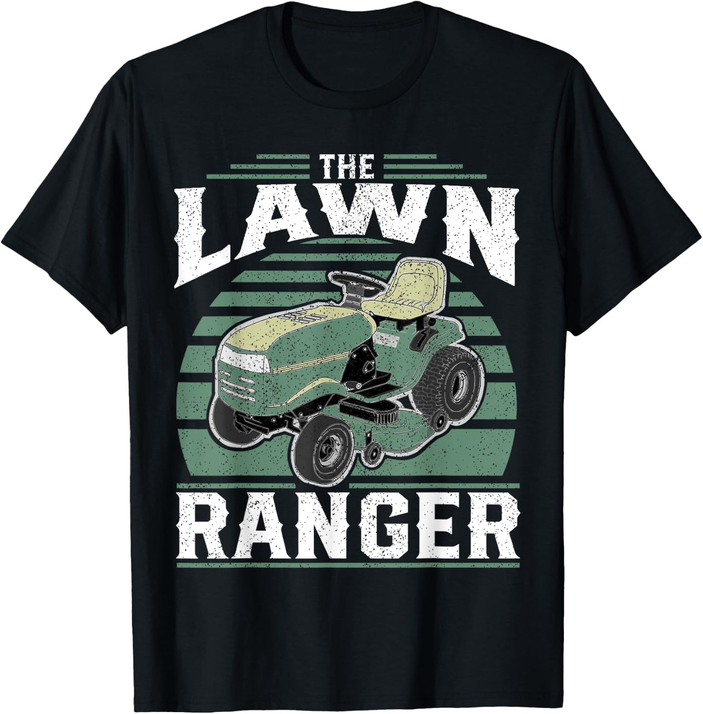 The Lawn Ranger Funny Riding Mower Retro Mowing Gift Dad T-Shirt - T-Shirt | Black