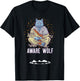 AWARE WOLF Funny Meditation Wolves Meditate Word Game T-Shirt - T-Shirt | Black