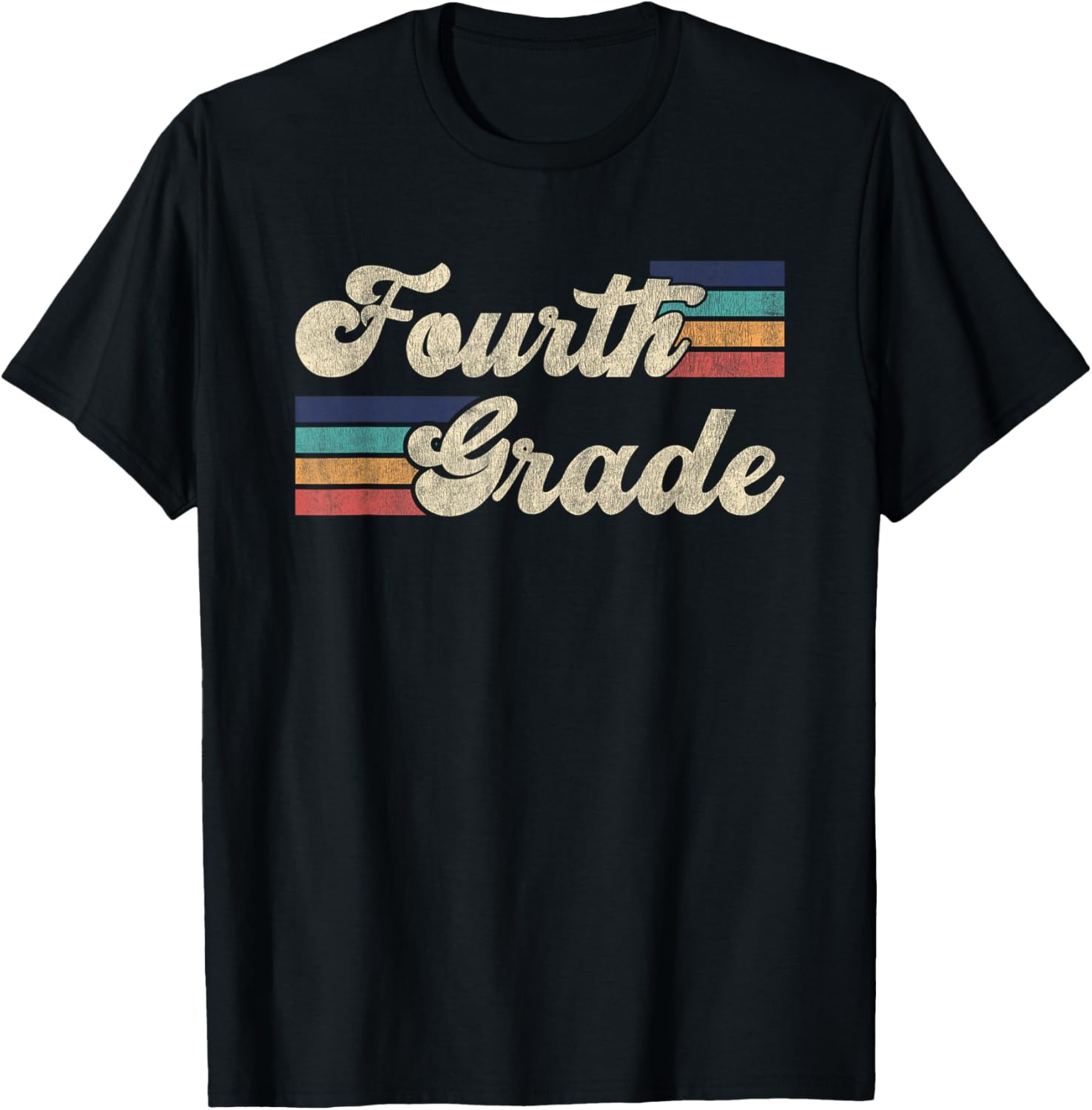 Retro Fourth Grade Shirt First Day Of School Teacher T-Shirt - T-Shirt | Black
