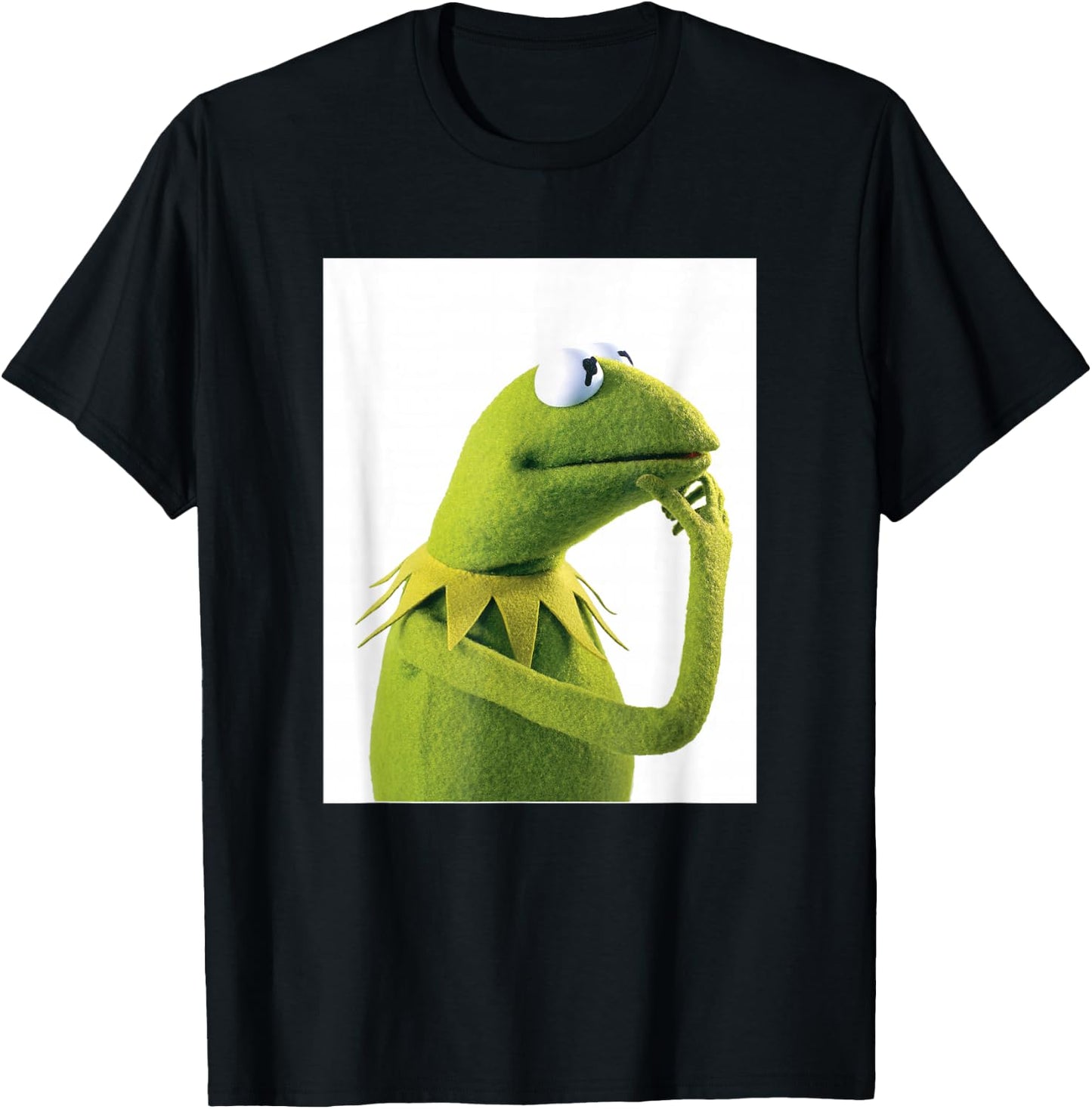 Disney The Muppets Kermit The Frog Thinking Side Portrait T-Shirt - T-Shirt | Black