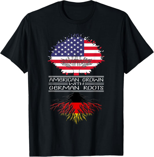 American Grown With German Roots Germany Us German American T-Shirt - T-Shirt | Black
