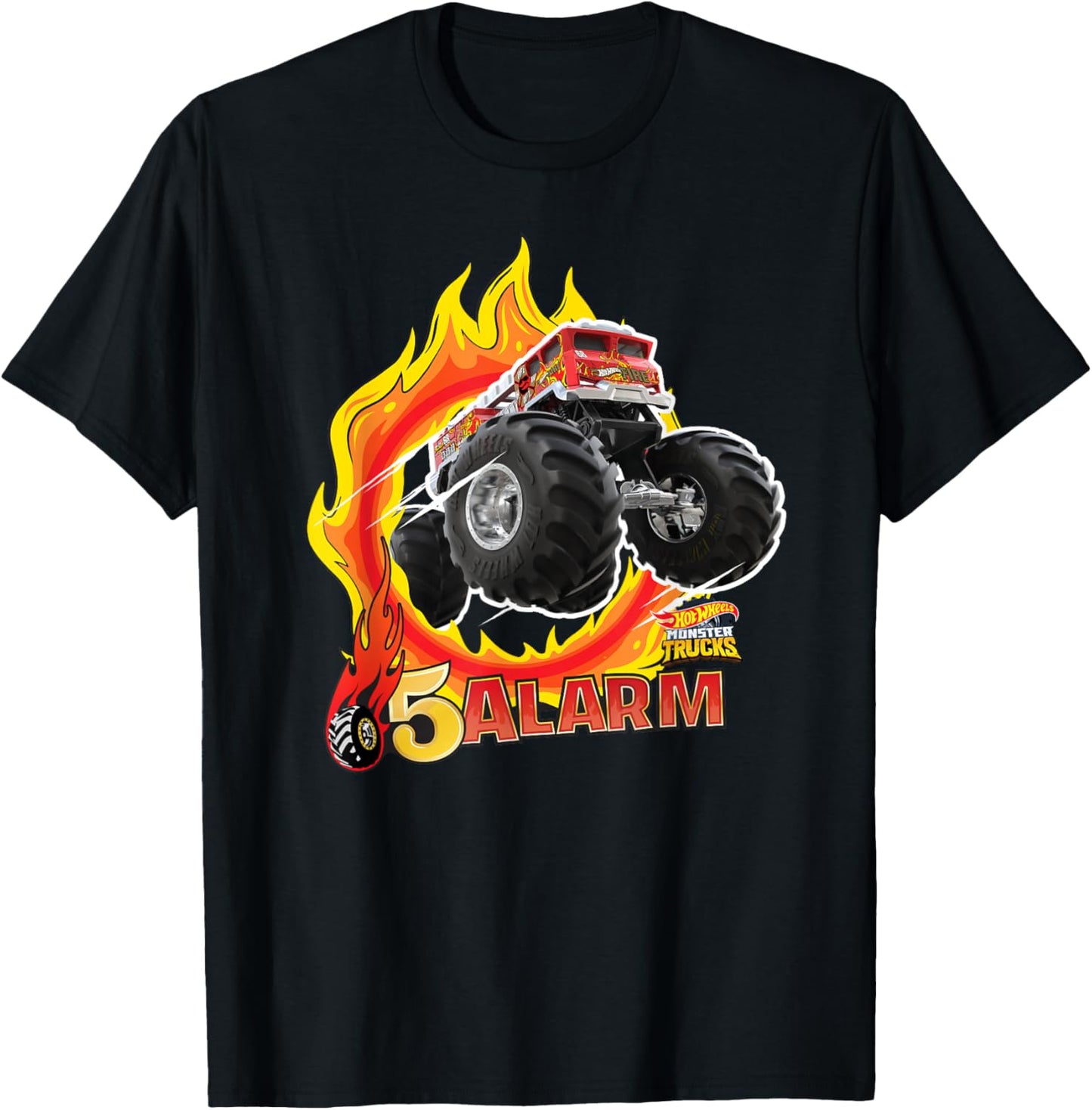 Hot Wheels Monster Trucks - 5-Alarm T-Shirt - T-Shirt | Black