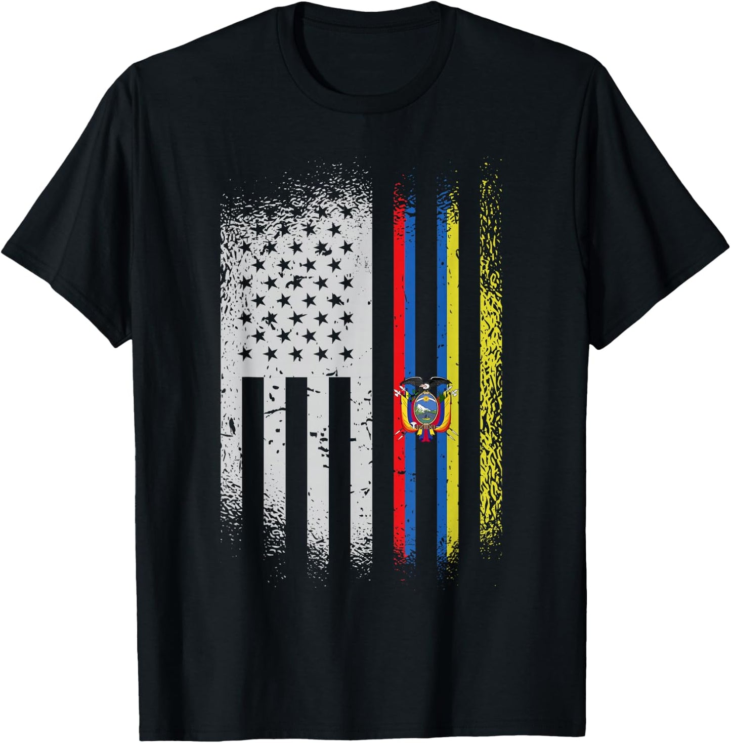 USA Ecuador Flag Ecuadorian American People Heritage Roots T-Shirt - T-Shirt | Black