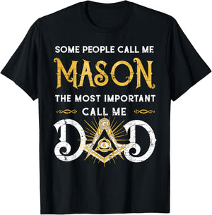 Mason Dad Father's Day Freemasonry Grandpa Daddy Mason T-Shirt - T-Shirt | Black
