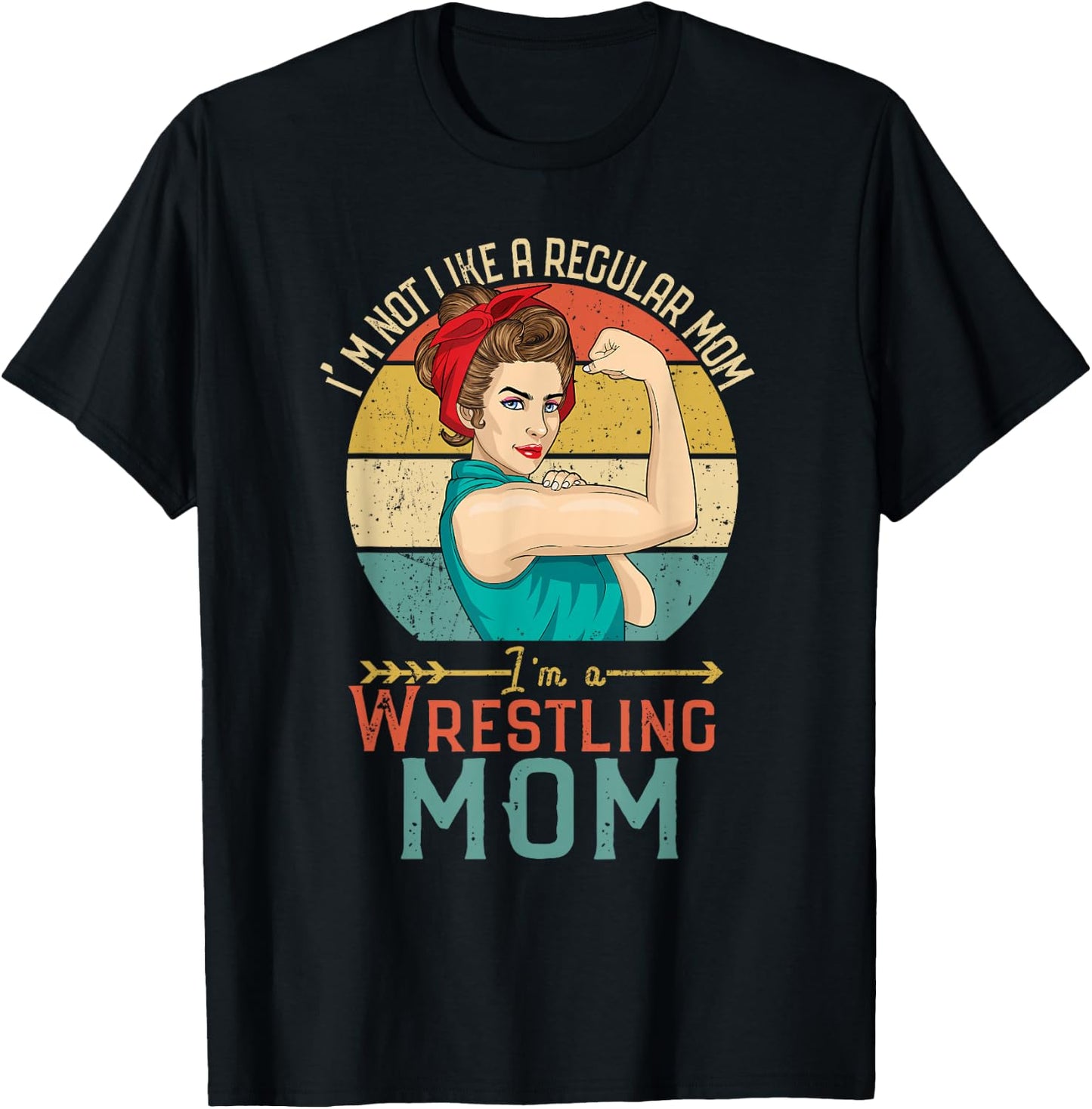 Family GND I'm Not Like A Regular Mom I'm A Cool Mom Wrestling T-Shirt - T-Shirt | Black