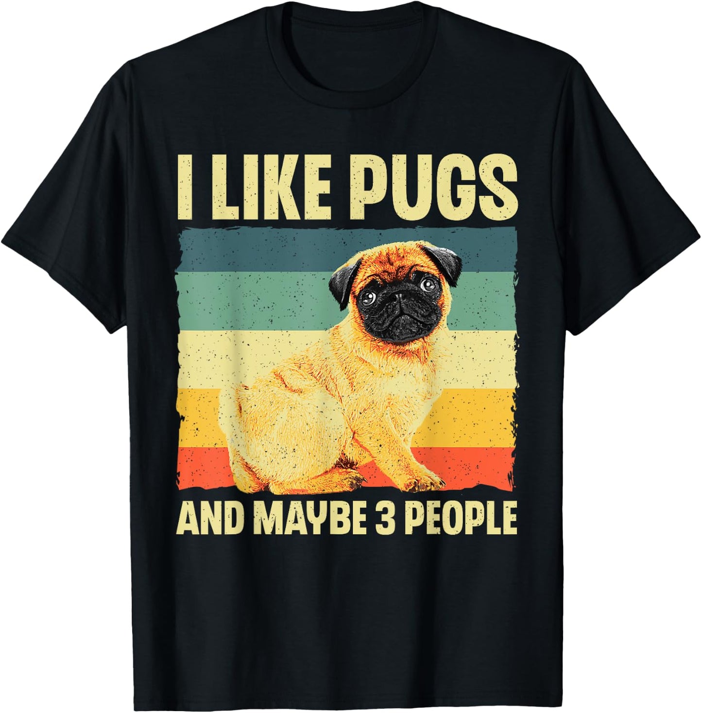 Cool Pug Design Women Puppy Pet Dog Breed Pug Lover T-Shirt - T-Shirt | Black