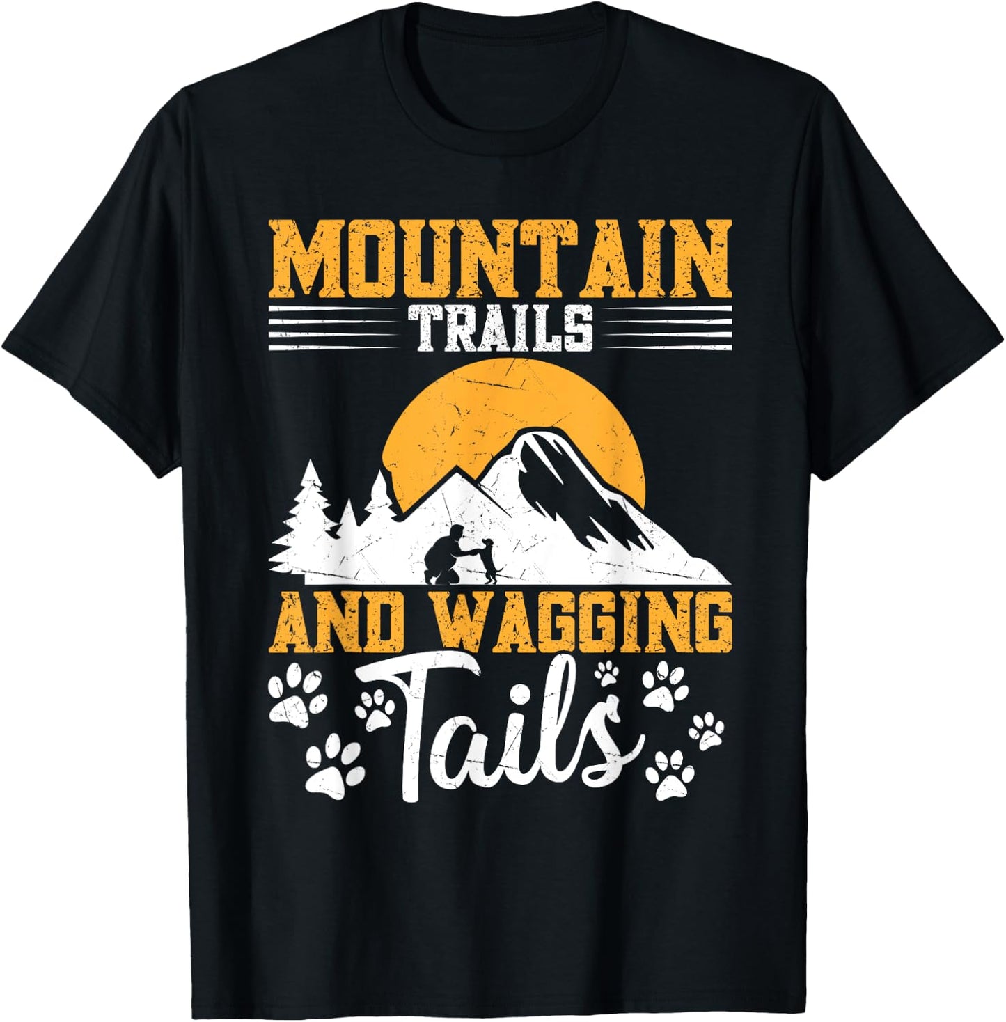 Hiking Accessories Dog Owner Mountain Climber Dog Hiker T-Shirt - T-Shirt | Black