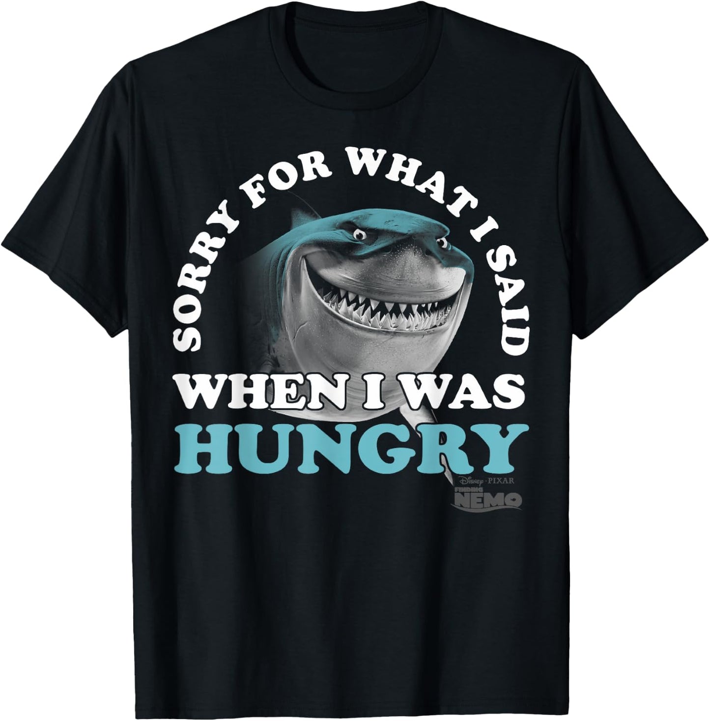 Disney Pixar Finding Nemo Bruce Sorry For What I Said Text T-Shirt - T-Shirt | Black