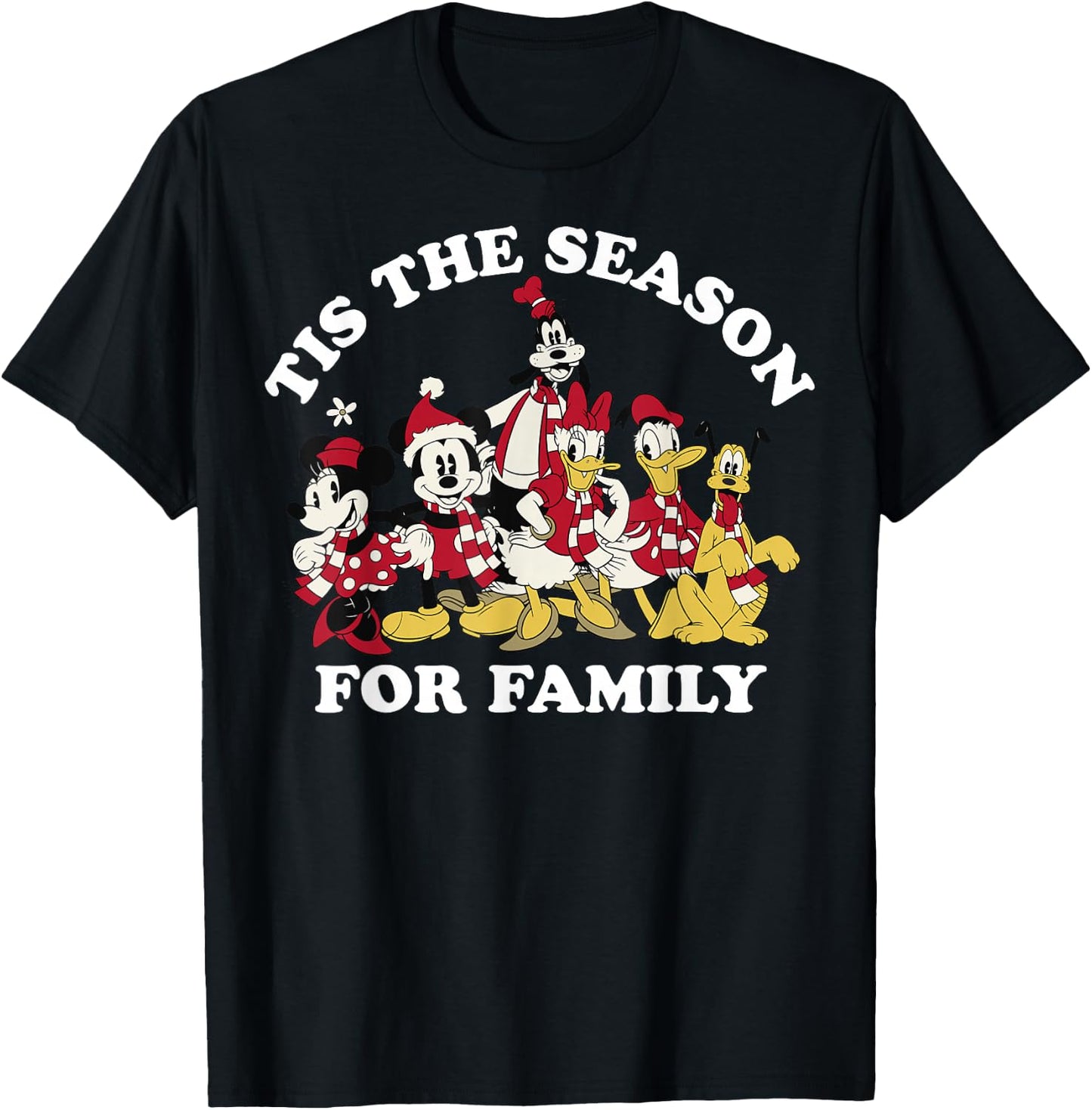 Disney Mickey and Friends Christmas Season for Family T-Shirt - T-Shirt | Black