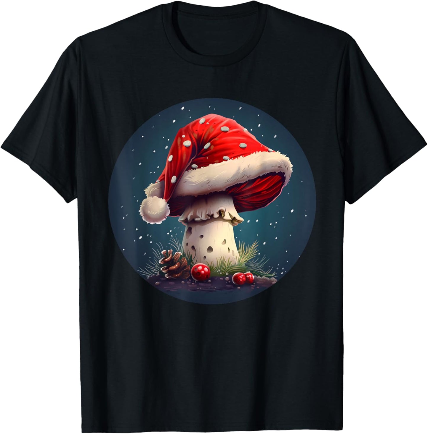 Awesome Christmas Mushroom for Boys and Girls T-Shirt - T-Shirt | Black