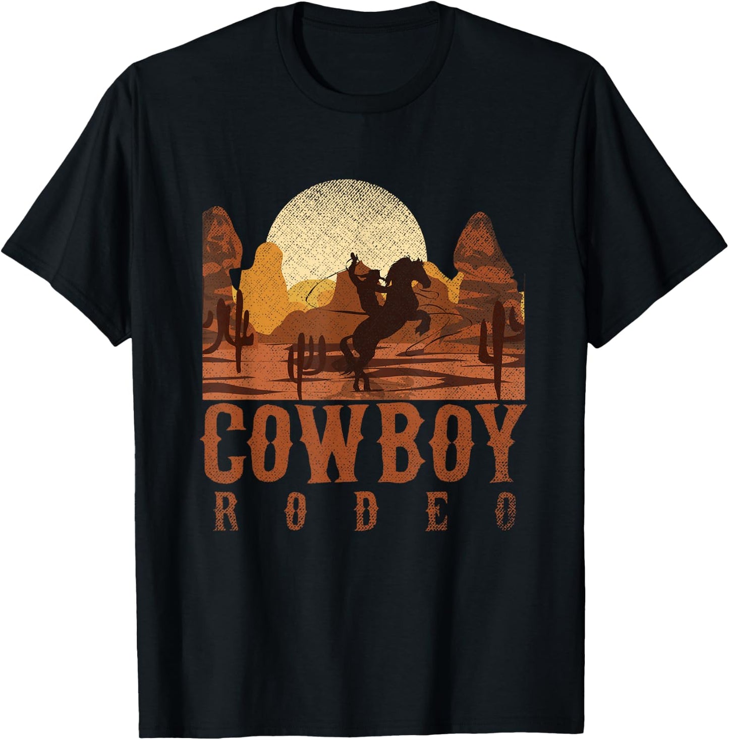 Cowboy Rodeo Western Texan Gift Horseback Riding Cowboy T-Shirt - T-Shirt | Black