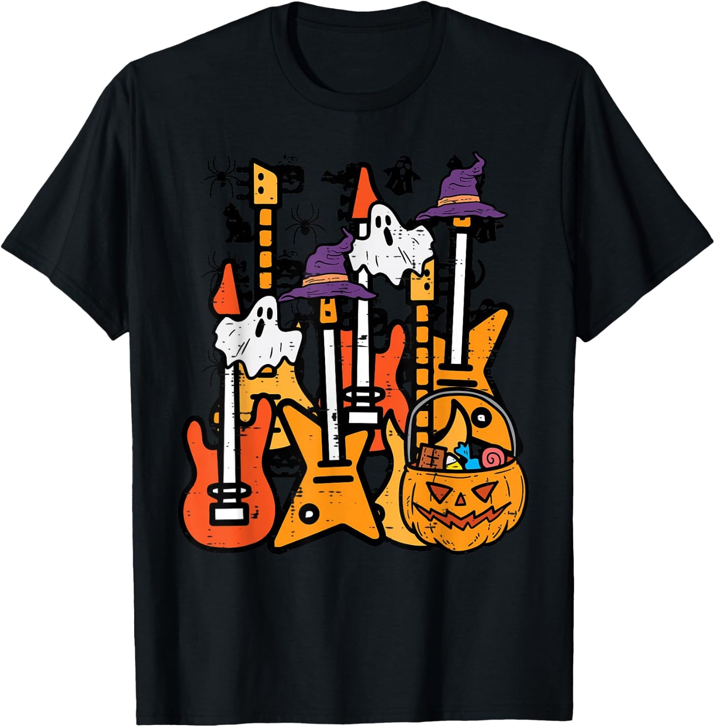 Halloween Rocker Guitars Rock Costume Men Boys Kids Youth T-Shirt - T-Shirt | Black