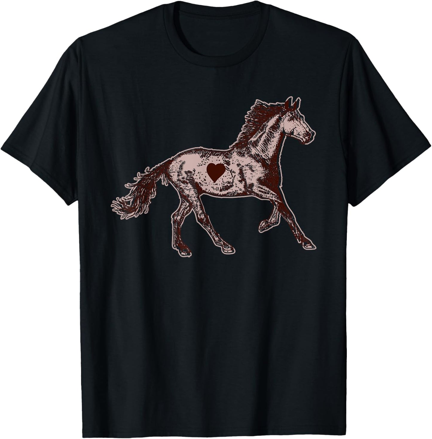 Girl Horse Riding Loves Horses Riding Girl Farm Rider Animal T-Shirt - T-Shirt | Black