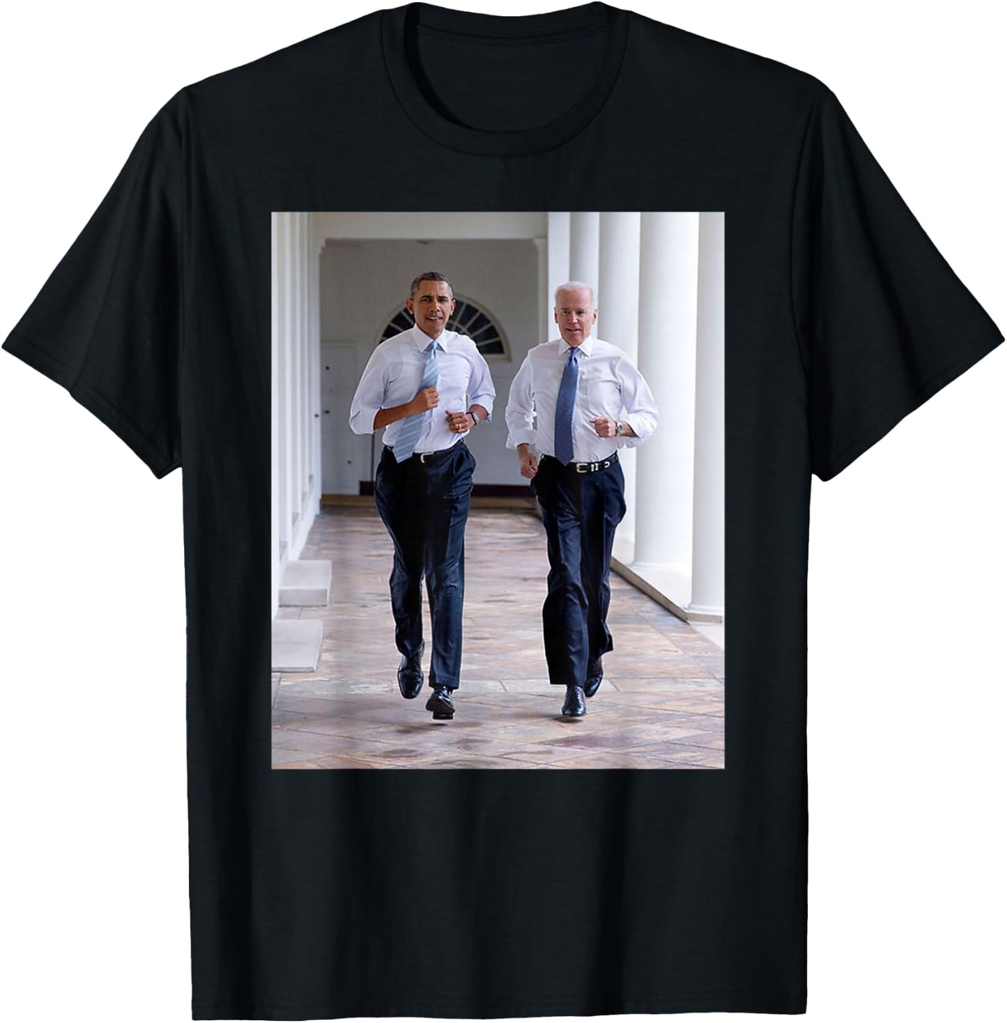 Barack Obama & Joe Biden Running BFF Obama and Biden T-Shirt - T-Shirt | Black