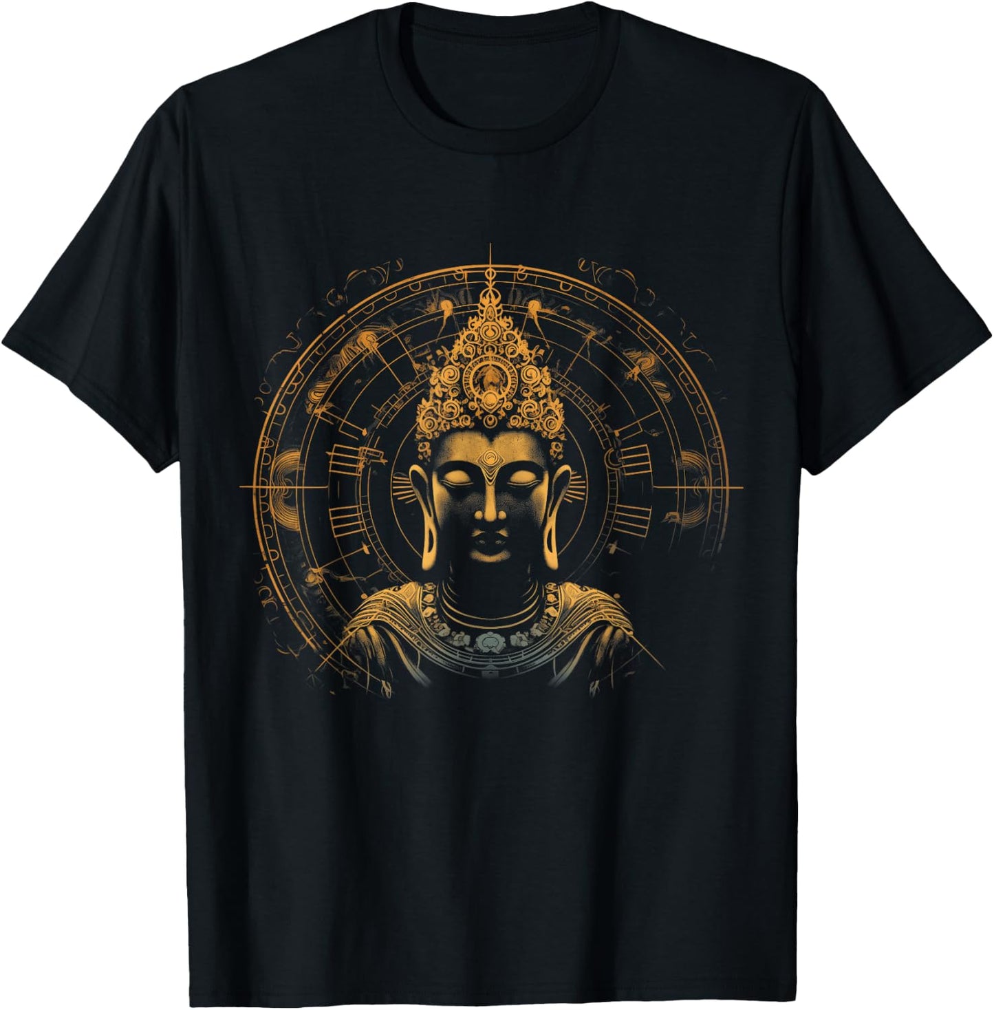 Buddha Mandala Buddhism Spiritual Yoga Yogi Zen Buddhist T-Shirt - T-Shirt | Black