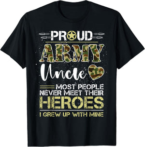 Proud Army Uncle Camou Soldier Family I Raised Mine Match T-Shirt - T-Shirt | Black