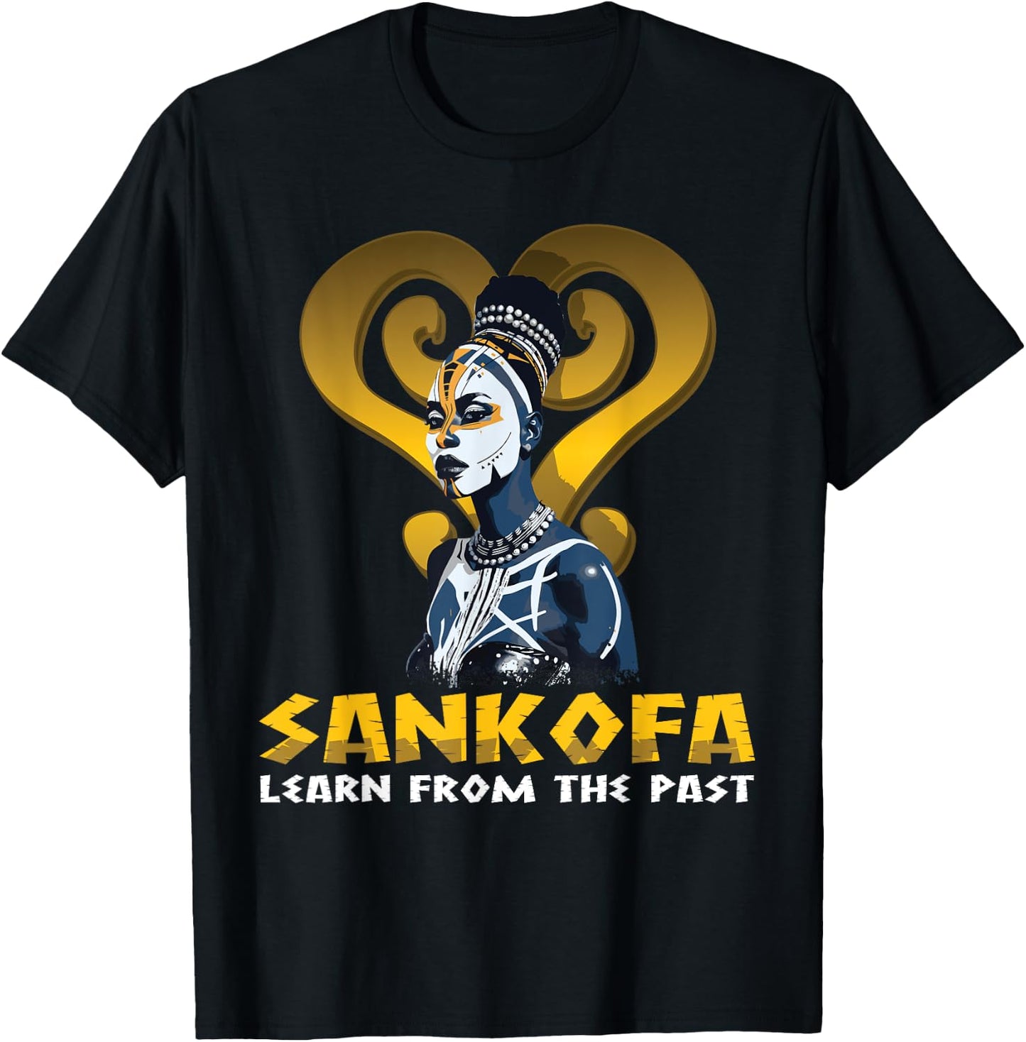 "Sankofa learn from the past" Adinkra Pan African Sankofa T-Shirt - T-Shirt | Black