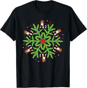 Christmas Snowflake Beagle T-Shirt - T-Shirt | Black