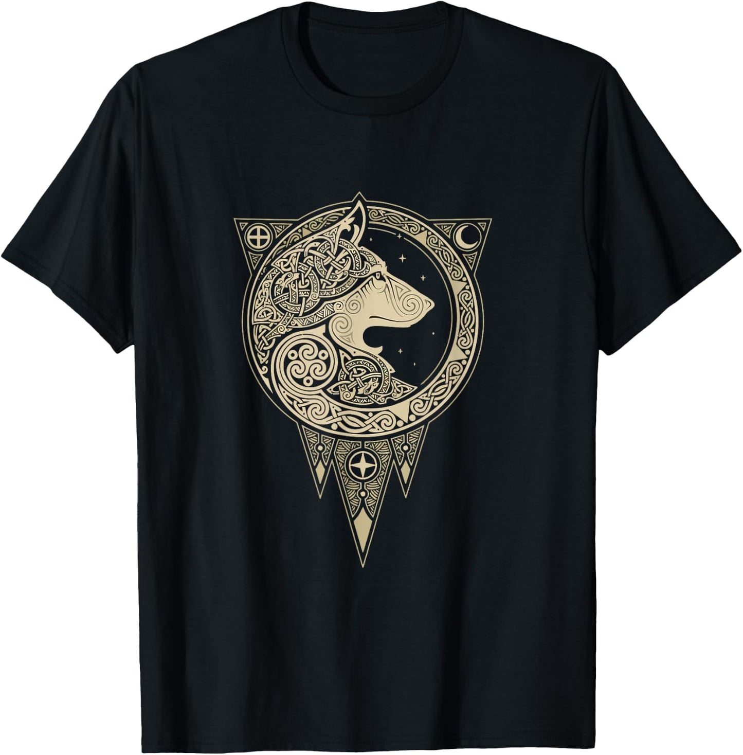 celtic mythology fenrir Wolf runes T-Shirt - T-Shirt | Black