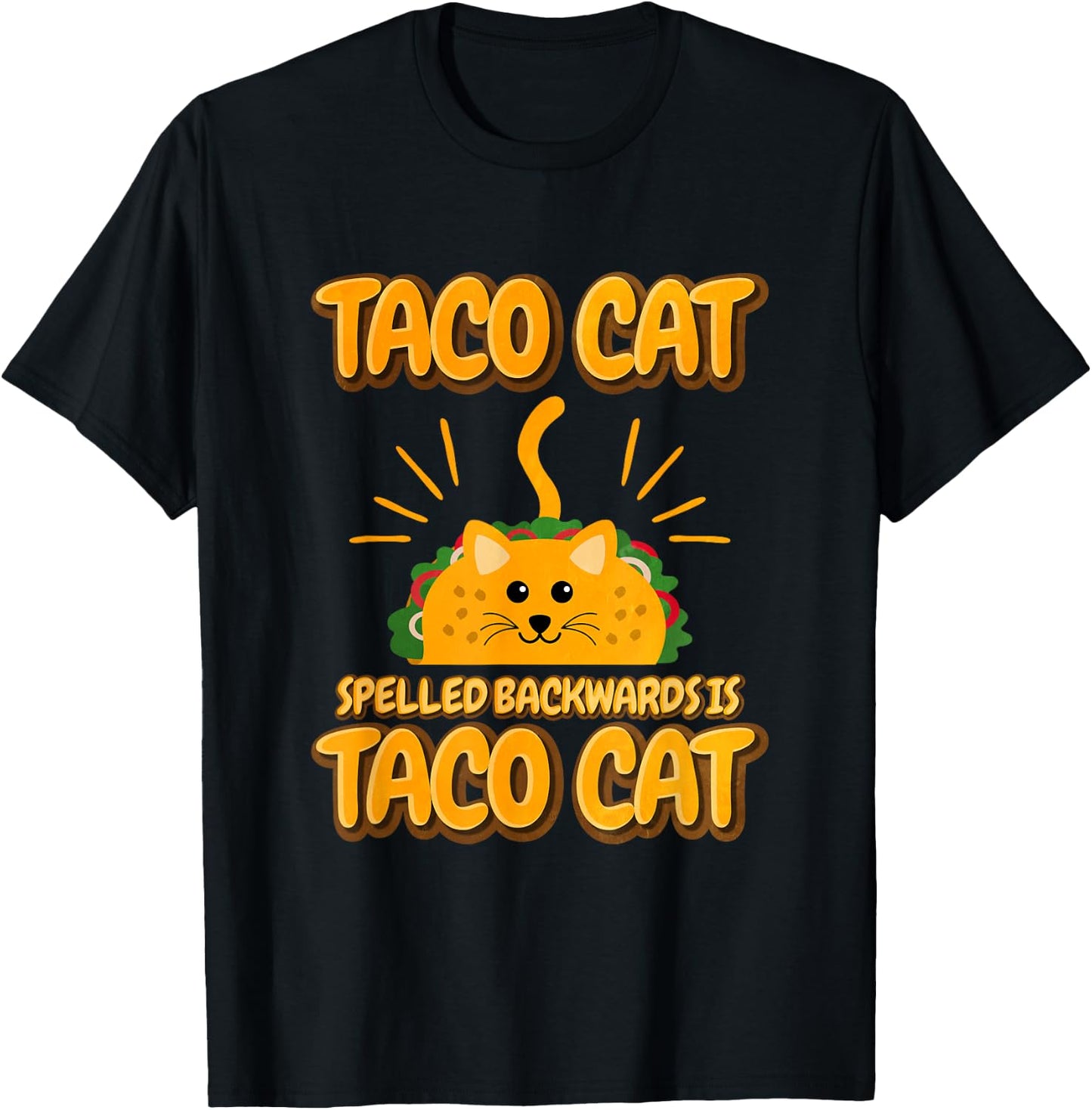 Tacocat Spelled Backwards Is Tacocat T-Shirt - T-Shirt | Black