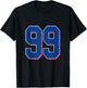 Number 99 Numbered Uniform Sports Team Jersey 99th Birthday T-Shirt - T-Shirt | Black