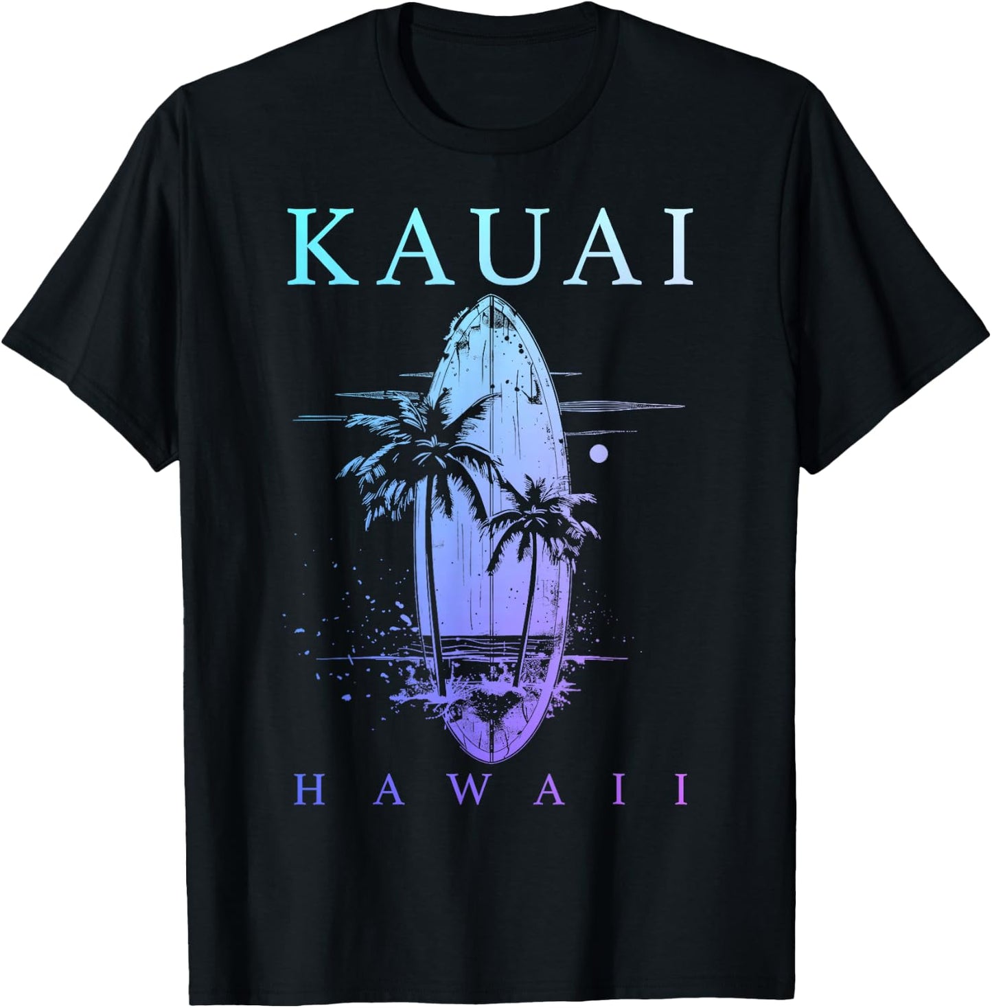 Kaui Hawaii Surf Hawaii Vintage Surfer T-Shirt - T-Shirt | Black