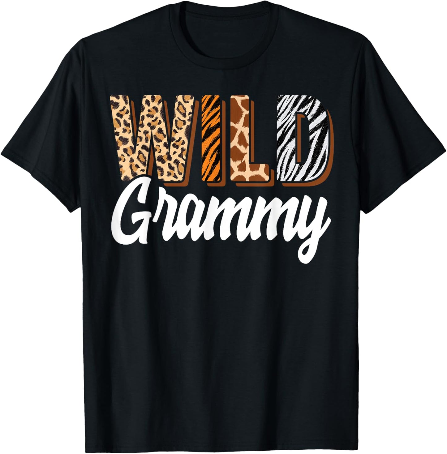 Wild Grammy Zoo Born Two be Wild B-day Safari Jungle Animal T-Shirt - T-Shirt | Black