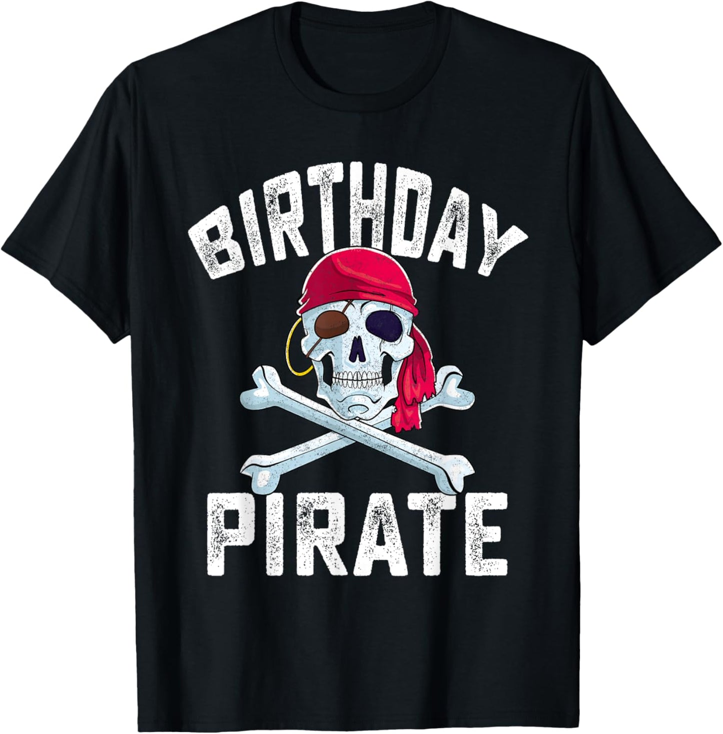 Birthday Pirate Crossbones Skull Family Halloween Themed T-Shirt - T-Shirt | Black