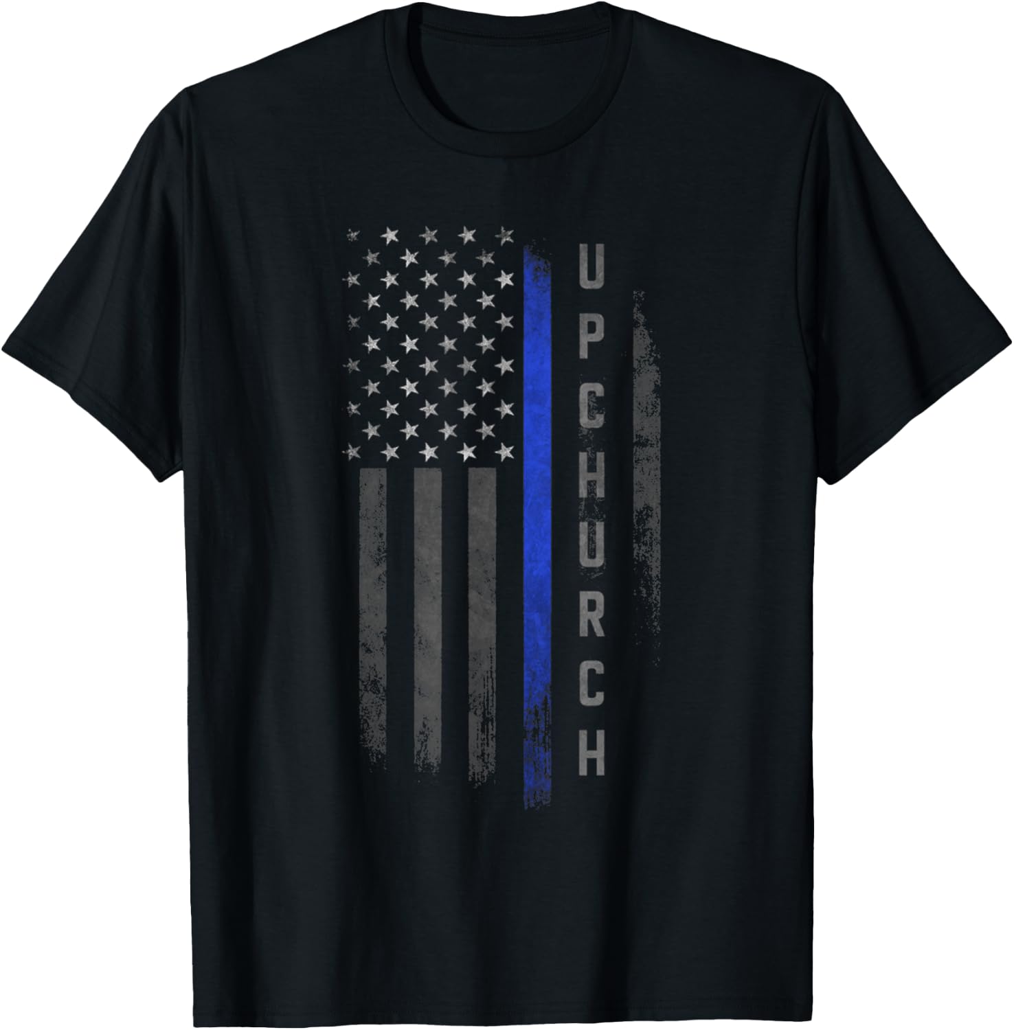 Upchurch Family Thin Blue Line Flag T-Shirt - T-Shirt | Black