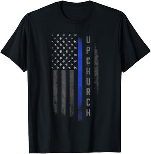 Upchurch Family Thin Blue Line Flag T-Shirt - T-Shirt | Black