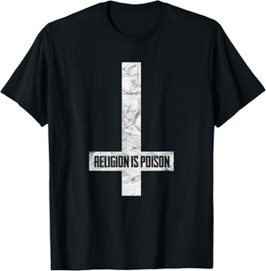 Antichrist Grunge Religion Is Poison Atheist Occult Gothic T-Shirt - T-Shirt | Black