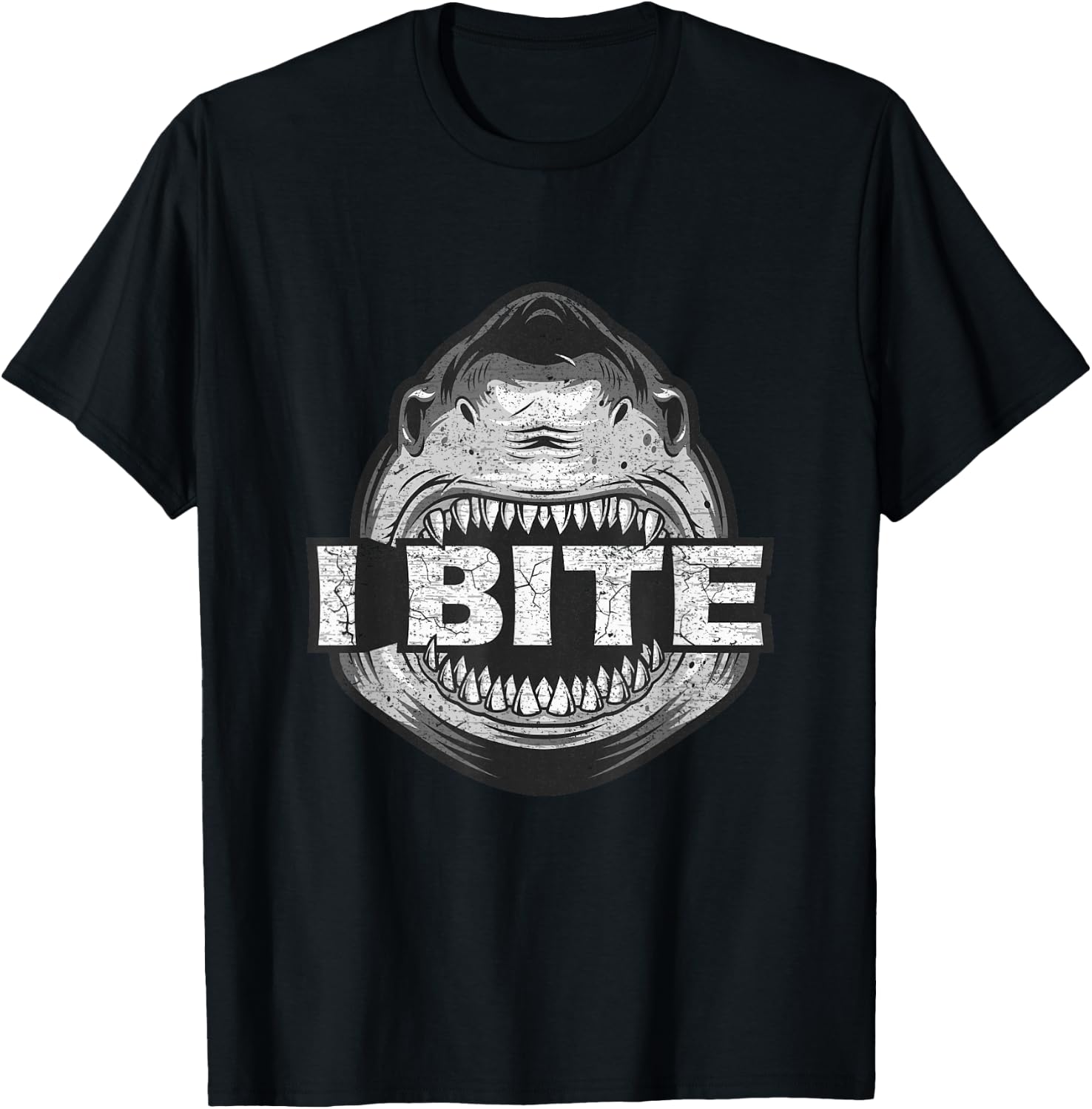 Funny Shark shirt for kids I bite T-Shirt - T-Shirt | Black