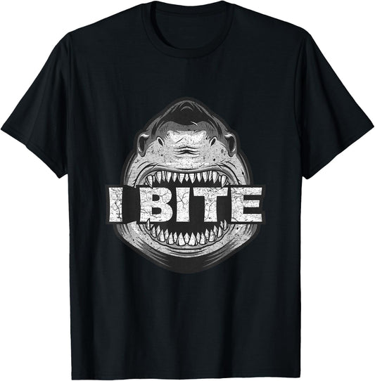 Funny Shark shirt for kids I bite T-Shirt - T-Shirt | Black