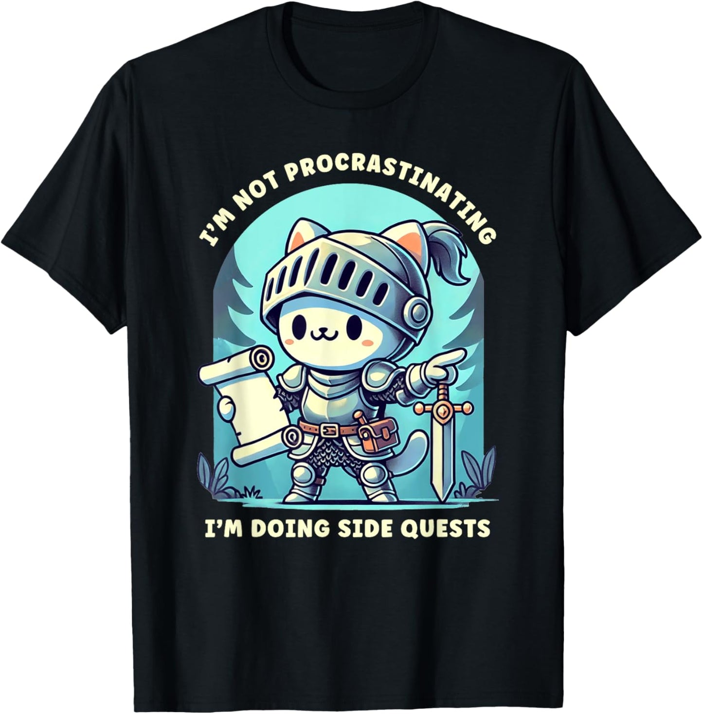 I'm Not Procrastinating I'm Doing Side Quests Gamer T-Shirt - T-Shirt | Black
