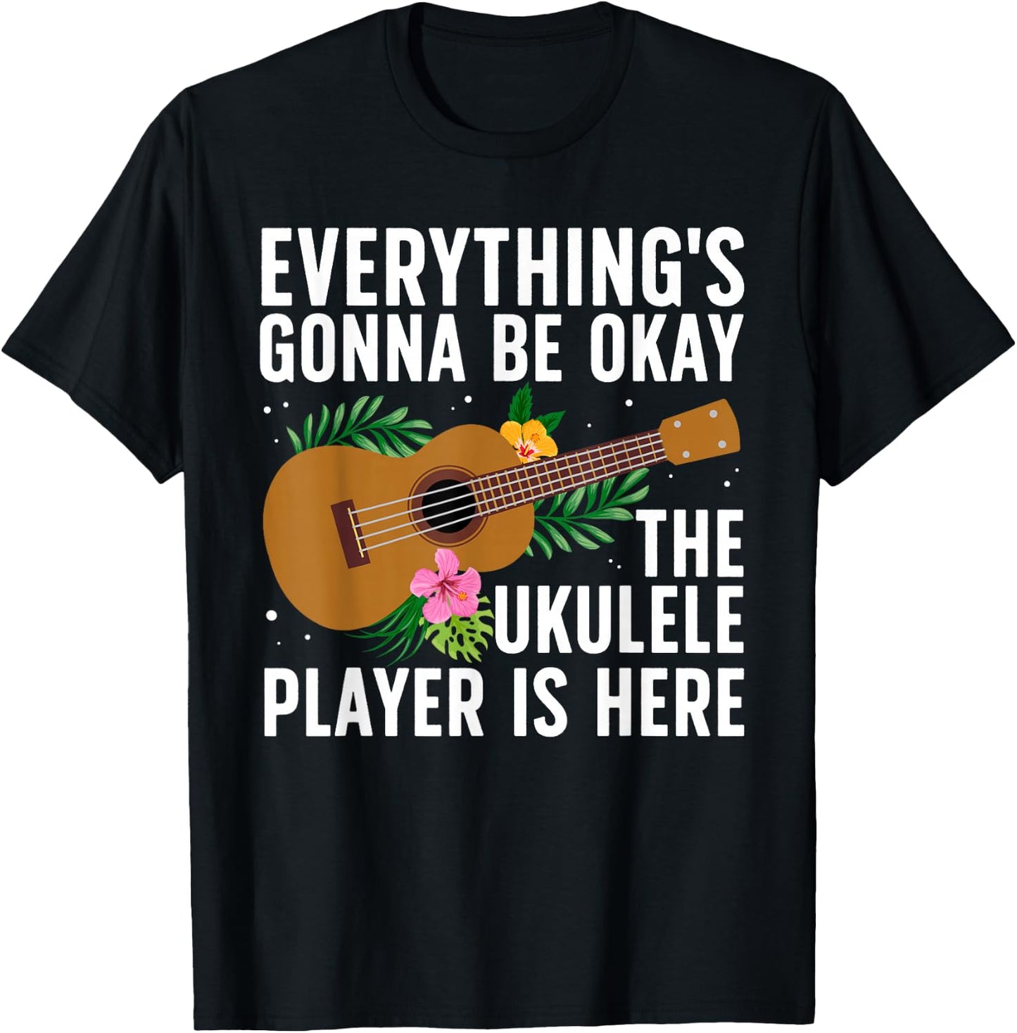 Cool Ukulele Player Design Women Uke Ukulele Lover T-Shirt - T-Shirt | Black