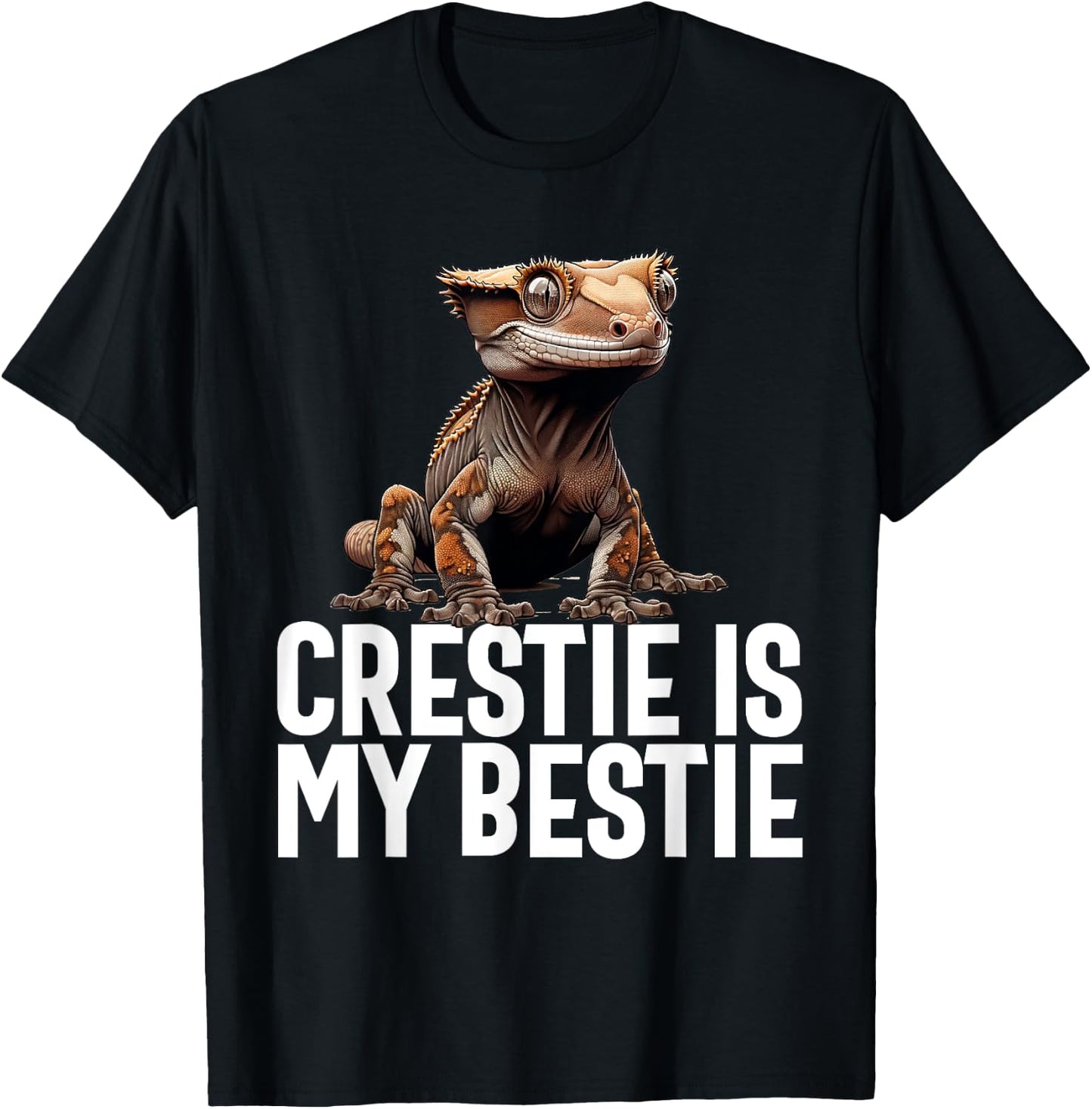Crested Gecko Men Women Lizard Eyelash Gecko Herpetologist T-Shirt - T-Shirt | Black