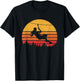 Zipline Girl Retro Graphic Zip Wire Sunset T-Shirt - T-Shirt | Black