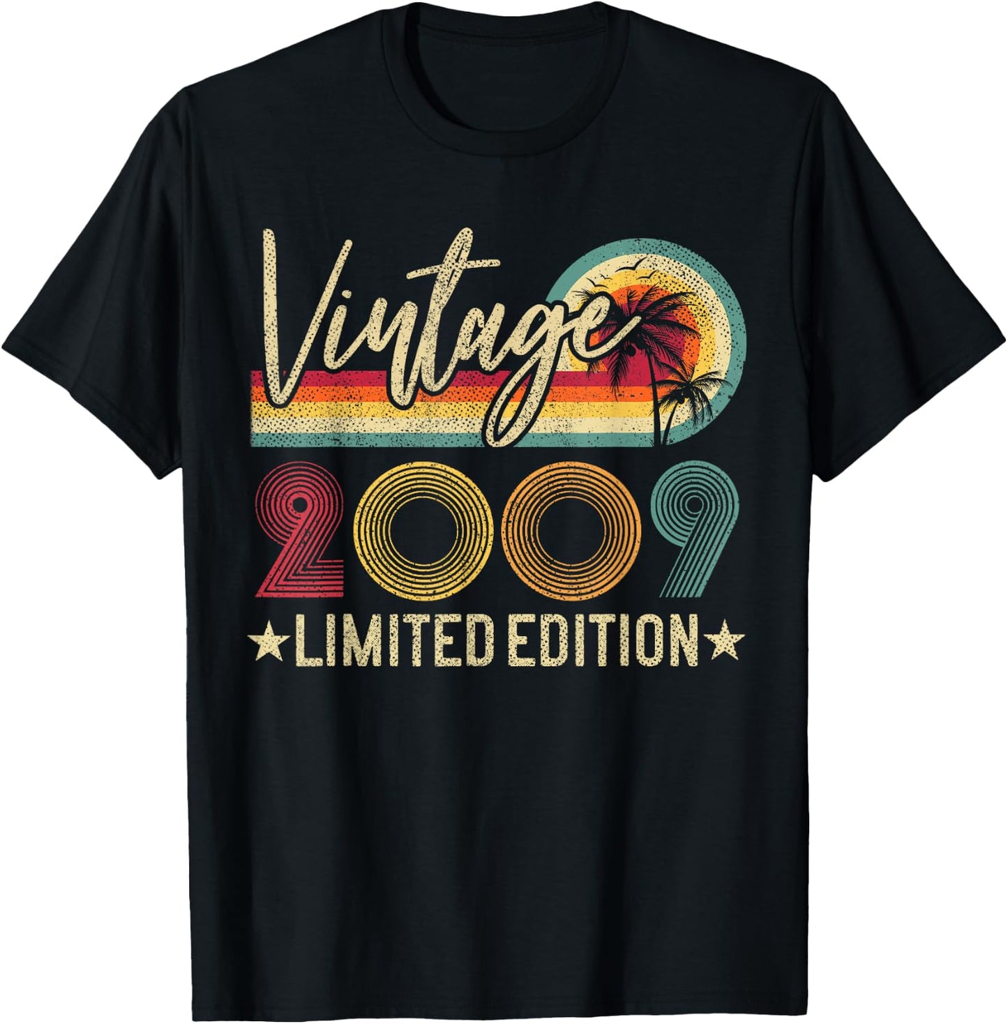 Vintage 2009 16th Birthday Gift 16 Years Old Limited Edition T-Shirt - T-Shirt | Black