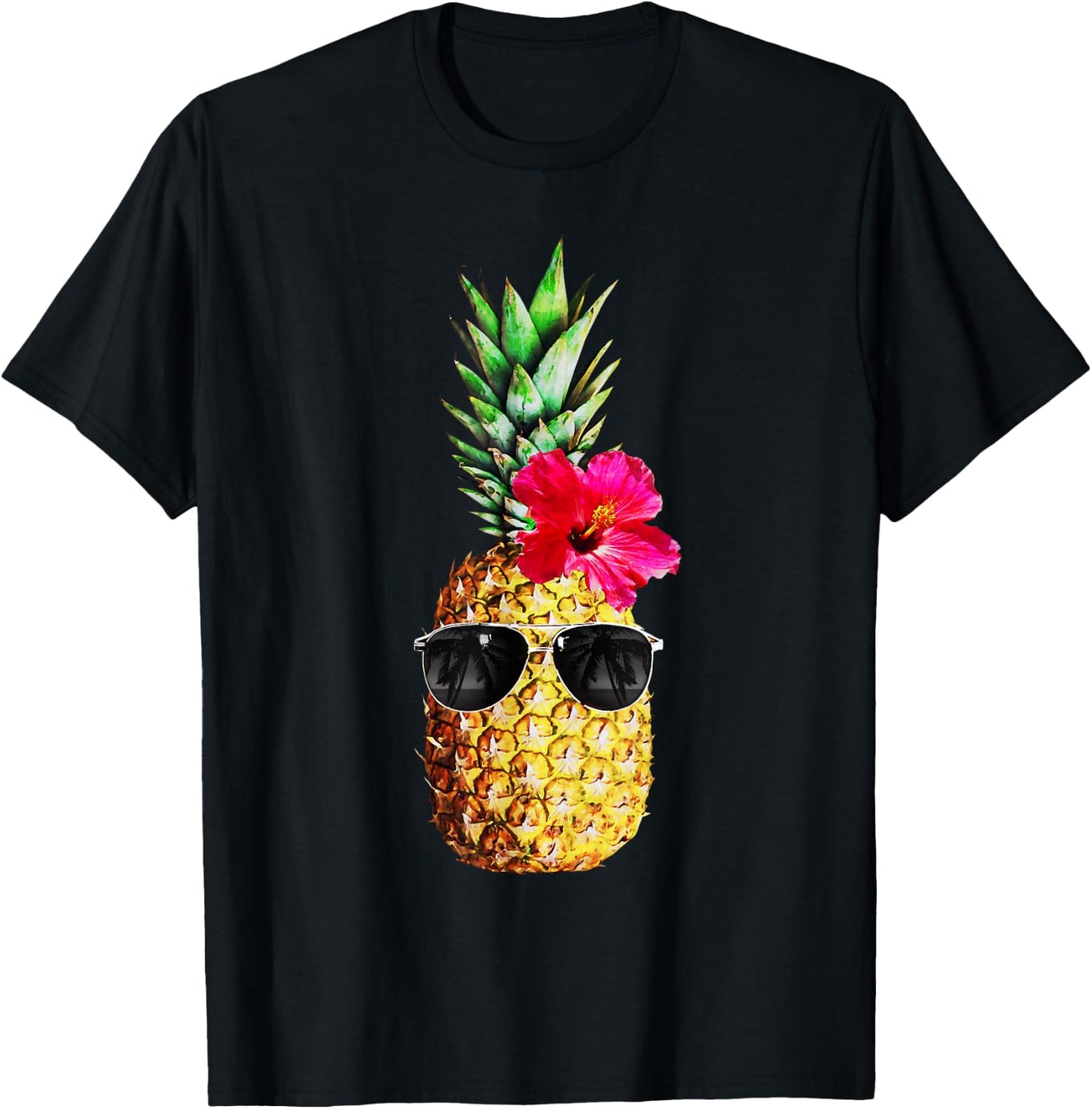 Summer Pineapple Graphic Teen Hawaiian Cute Funny T-Shirt - T-Shirt | Black