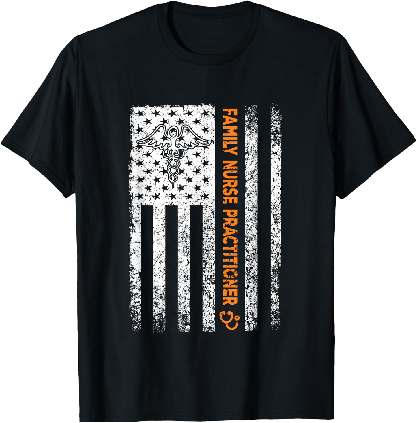 Family Nurse Practitioner Flag FNP Nursing Graduator T-Shirt - T-Shirt | Black