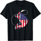 Bass Fishing Fish American Flag Patriotic Fourth of July T-Shirt - T-Shirt | Black