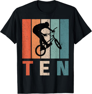 10th Birthday Retro BMX Bicycle Bike Boys Kids 10 Years Old T-Shirt - T-Shirt | Black