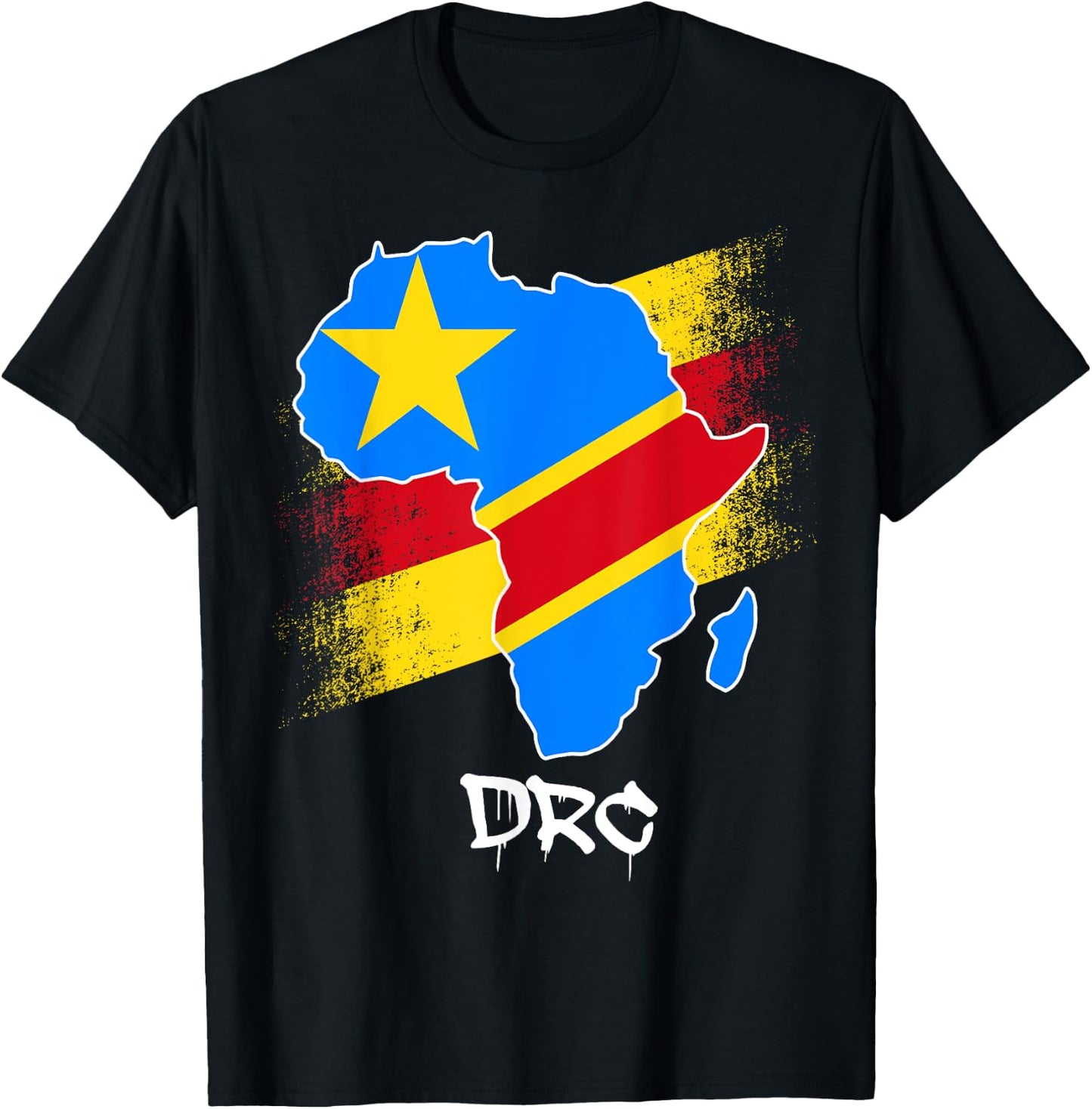 DR Congo flag in Africa Map Love RDC DRC Republic Of Congo T-Shirt - T-Shirt | Black