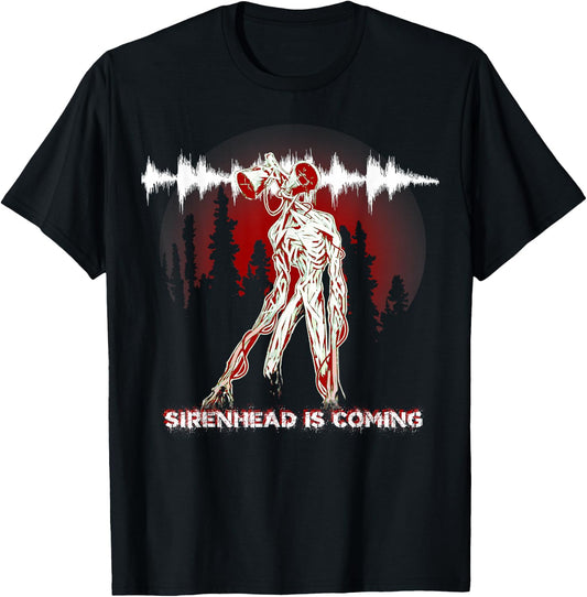 Creepy Creature Siren Head Creepypasta Horror Halloween Meme T-Shirt - T-Shirt | Black