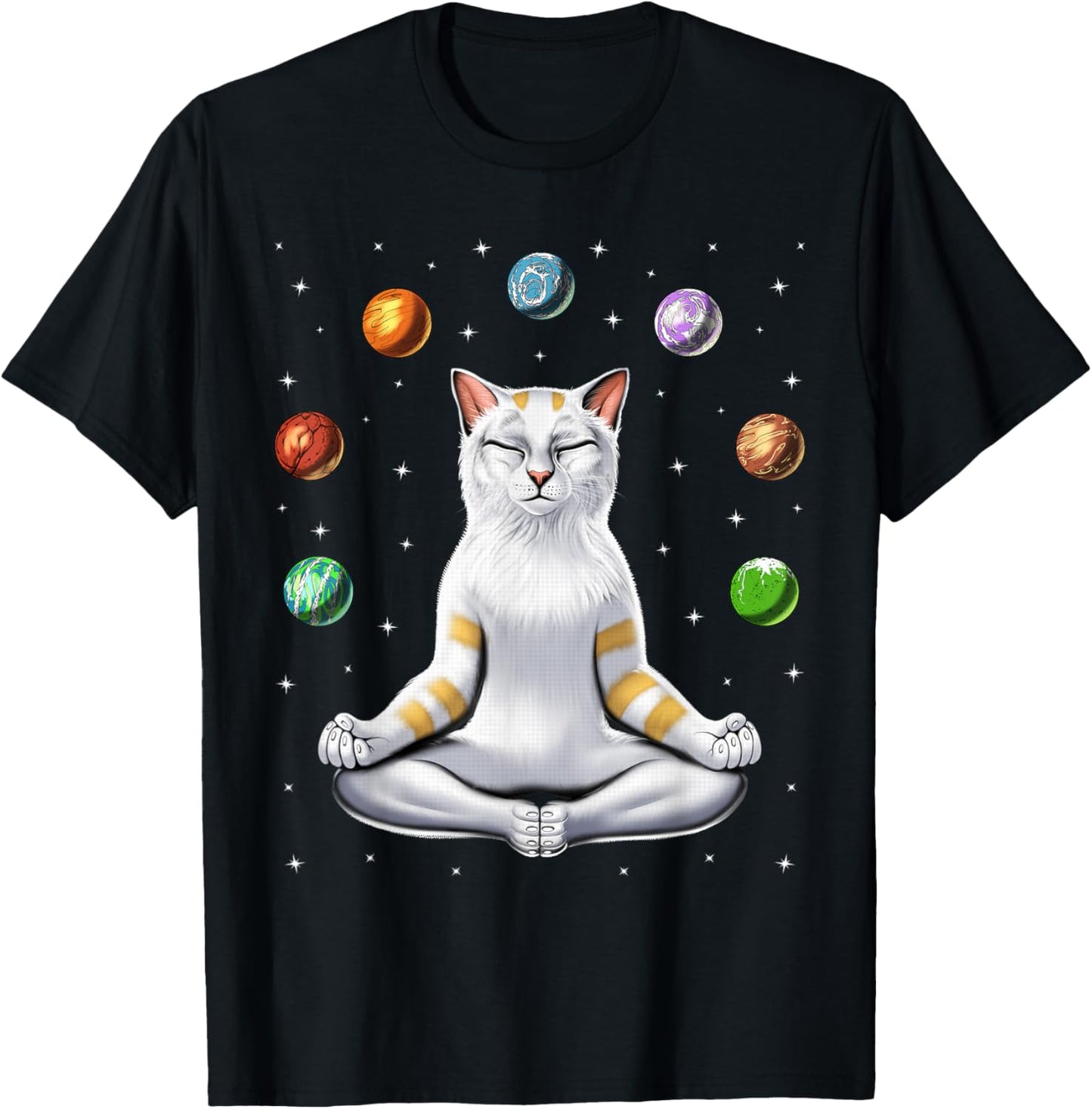 Cat Yoga Meditation Spiritual Zen Funny Cat Spirituality T-Shirt - T-Shirt | Black